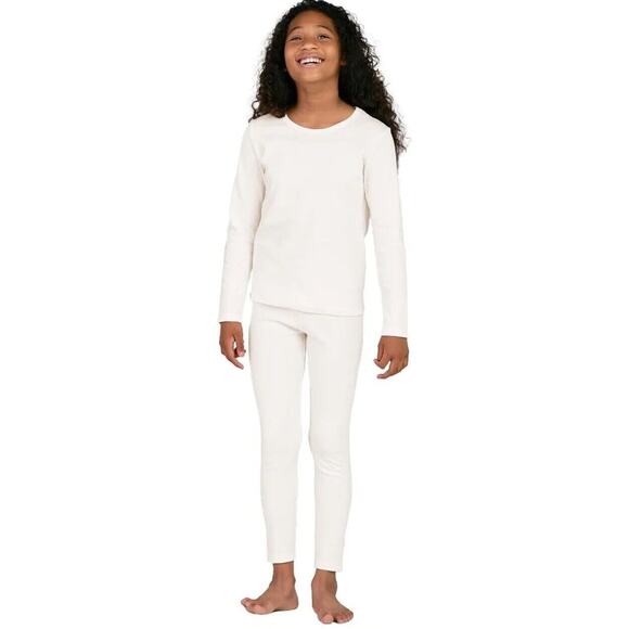 Girls 100% Cotton Thermal Underwear Long John Set Winter Base Layer Top Size Sm. - Picture 1 of 10